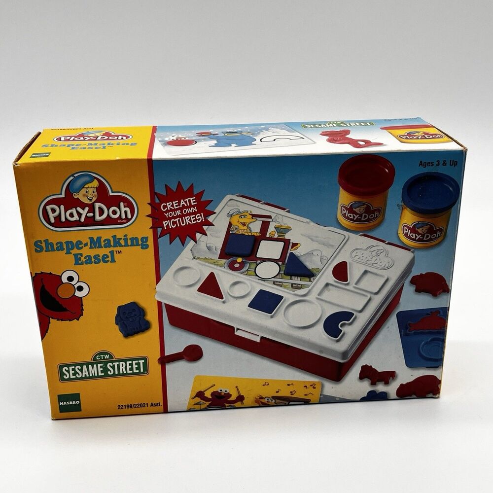 Vtg Play Doh Sesame Street Shape Making Flip Top Desk 1998 Very Good